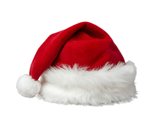 Festive Santa Hat on Black Background