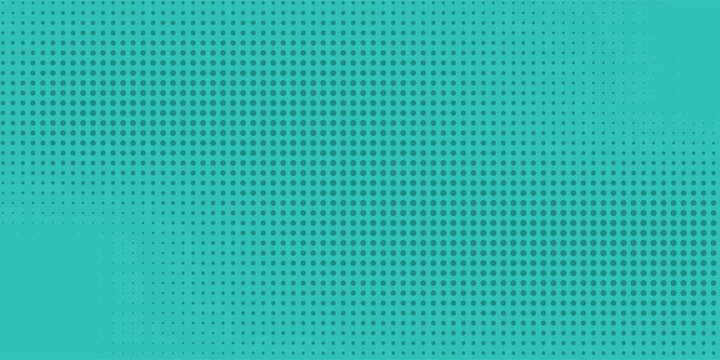 Abstract tosca green dots color background. Comic pop art style. Simple dotted concept.