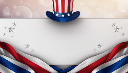 Fourth of July patriotic background with USA flag stars and stripes illustration