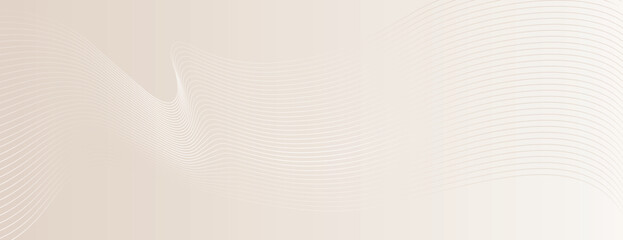 Beige background with wavy lines, creating a soft, flowing texture. The beige background adds a calm, elegant feel. Modern wavy line pattern background. Beige background vector.