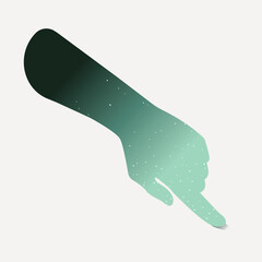 Minimalist pointing hand silhouette vector