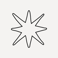 Minimalist abstract star design vector