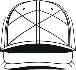 Minimal front view of a Mathar Tupi formed using geometric outlines, creating a clean architectural-inspired cap design 4