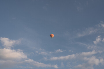 Hot Air Balloon Over Misty Mountains in Vang Vieng  Laos