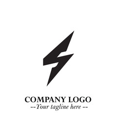 Sleek Electrical Logo Symbol on a Clean White Background for Modern Branding Design Elements Art