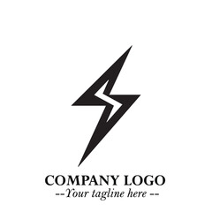 Sleek Electrical Logo Symbol on a Clean White Background for Modern Branding Design Elements Art