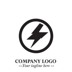 Sleek Electrical Logo Symbol on a Clean White Background for Modern Branding Design Elements Art