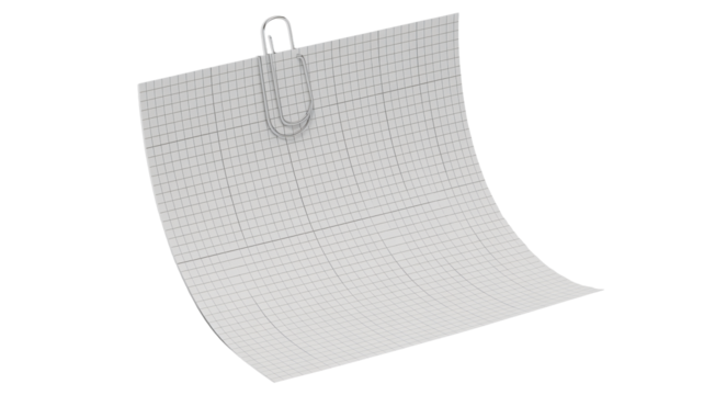 Paper secured with metal clip for organization and planning tasks