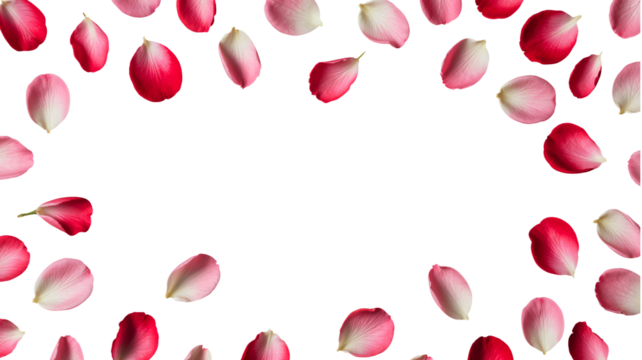 Delicate rose petals float gently, adding romance and elegance