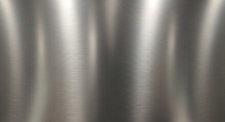 Close up of a brushed metal surface with a soft, diffused light creating a smooth and reflective texture effect