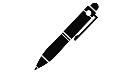 Black and white ballpoint pen office supply silhouette