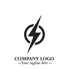 Sleek Electrical Logo Symbol on a Clean White Background for Modern Branding Design Elements Art