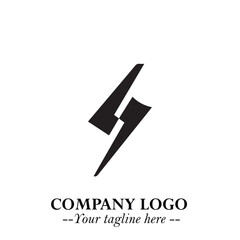 Sleek Electrical Logo Symbol on a Clean White Background for Modern Branding Design Elements Art