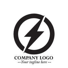 Sleek Electrical Logo Symbol on a Clean White Background for Modern Branding Design Elements Art