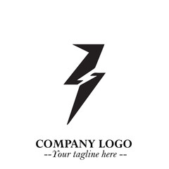 Sleek Electrical Logo Symbol on a Clean White Background for Modern Branding Design Elements Art