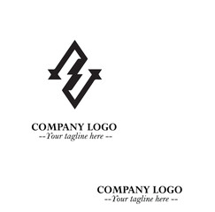 Sleek Electrical Logo Symbol on a Clean White Background for Modern Branding Design Elements Art