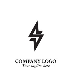 Sleek Electrical Logo Symbol on a Clean White Background for Modern Branding Design Elements Art