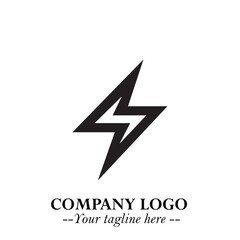 Sleek Electrical Logo Symbol on a Clean White Background for Modern Branding Design Elements Art
