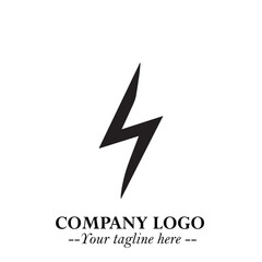 Sleek Electrical Logo Symbol on a Clean White Background for Modern Branding Design Elements Art
