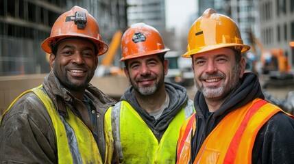Construction workers in safety gear