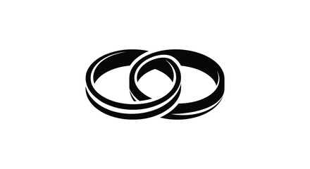 Interlocking rings symbolizing unity and partnership in a minimalist silhouette