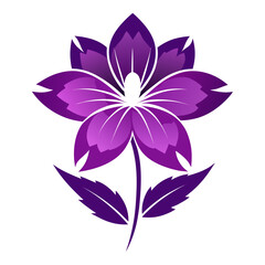  purple flash flower silhouette on white background