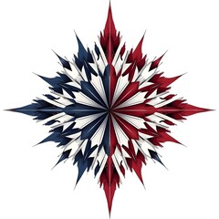 Fototapeta premium Starburst Compass with Red and Blue American Colors