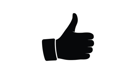 Thumbs up hand gesture silhouette of approval and positive feedback