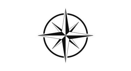 Compass rose icon with oval frame vector illustration silhouette © AL-AMIN