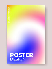 Vibrant Abstract Swirl Gradient Background with Blue, Yellow, Pink, and White Neon Colors