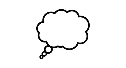 Simple empty thought speech bubble icon with outline for ideas