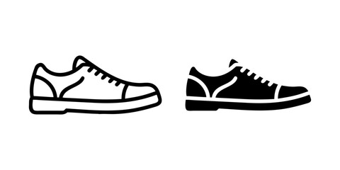 Sneakers outline and pictogram Icon Footwear Shoes Sport Casual Fashion Minimal Modern Design for sneakers, shoes, footwear.