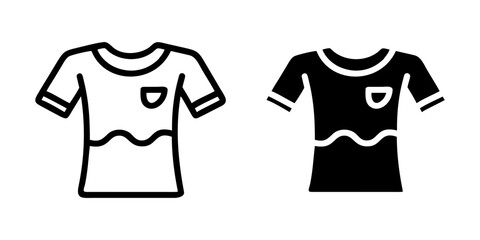Naklejka premium T-Shirt outline and pictogram Icon Clothing Apparel Casual Fashion Outfit Minimal Design Illustration for t-shirt, shirt, clothing, apparel.