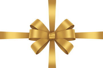 Fototapeta premium golden bow isolated on white