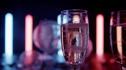 🍷 Dark background photo of wine glass and water glass, drinks for a dinner party celebration