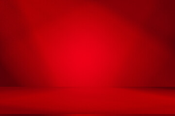 Wall interior background, studio and backdrops show products.with shadow from window color Red background for text insertion and presentation product	