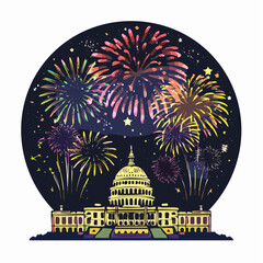 New Year's Eve fireworks vector illustration: a bright, colorful design for a happy holiday celebration
