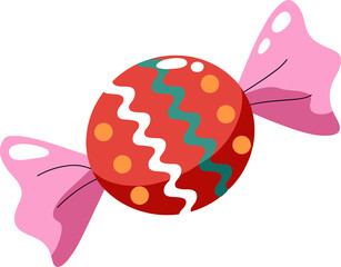 Whimsical wrapped candy with vibrant colors perfect for fun party decorations, holiday