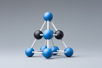 Obraz premium 3D simplified illustration of chemical molecular structure