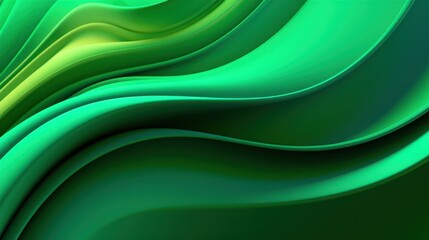 Abstract Green Wave Background - Fluid and Dynamic Design with Vibrant Colors.