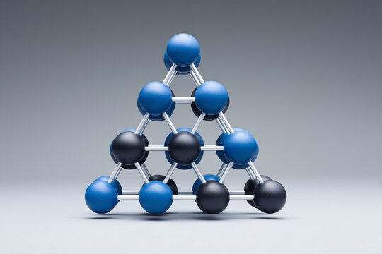 3D simplified illustration of chemical molecular structure