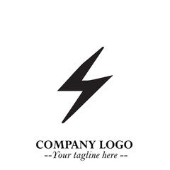 Sleek Electrical Logo Symbol on a Clean White Background for Modern Branding Design Elements Art