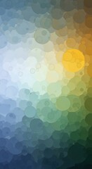 Gradient abstract with circular shapes transitions from cool blues to warm golden hues