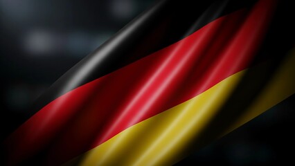 Dramatic Waving German Flag Close-Up with Cinematic Lighting – Black Red Gold Germany Banner 4K Wallpaper