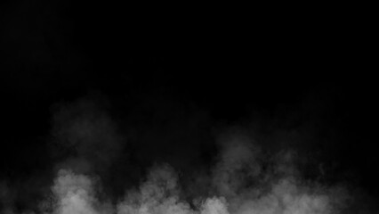 Abstract smoke, fog on isolated black background, creating a mysterious and backdrop, creating a dreamy, atmospheric effect for artistic