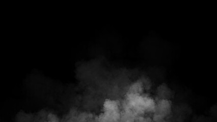 Abstract smoke, fog on isolated black background, creating a mysterious and backdrop, creating a dreamy, atmospheric effect for artistic