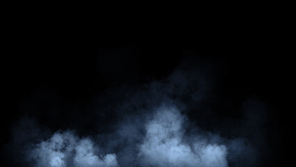 Obraz premium Abstract blue smoke, fog on isolated black background, creating a mysterious and backdrop, creating a dreamy, atmospheric effect for artistic