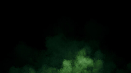 Abstract green smoke, fog on isolated black background, creating a mysterious and backdrop, creating a dreamy, atmospheric effect for artistic