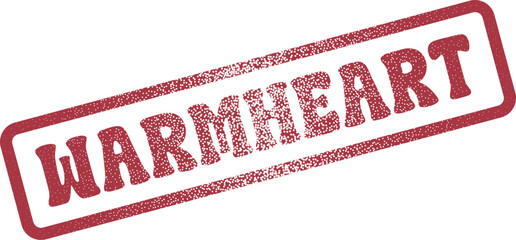 Authentic WARMHEART message depicted with a classic distressed red rubber stamp impression