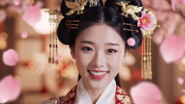 Joy of the Festival: A Radiant Smile in Traditional Hanfu
